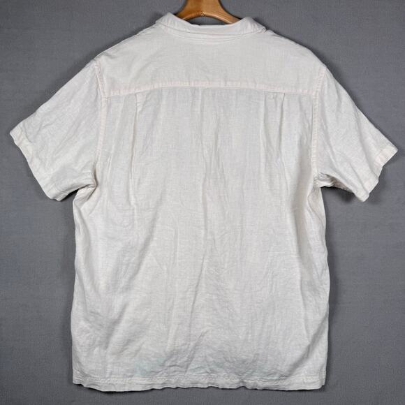 Scotch & Soda Mens Linen Blend Button Up Shirt White Classic Preppy Beachy sz XL - Picture 4 of 7